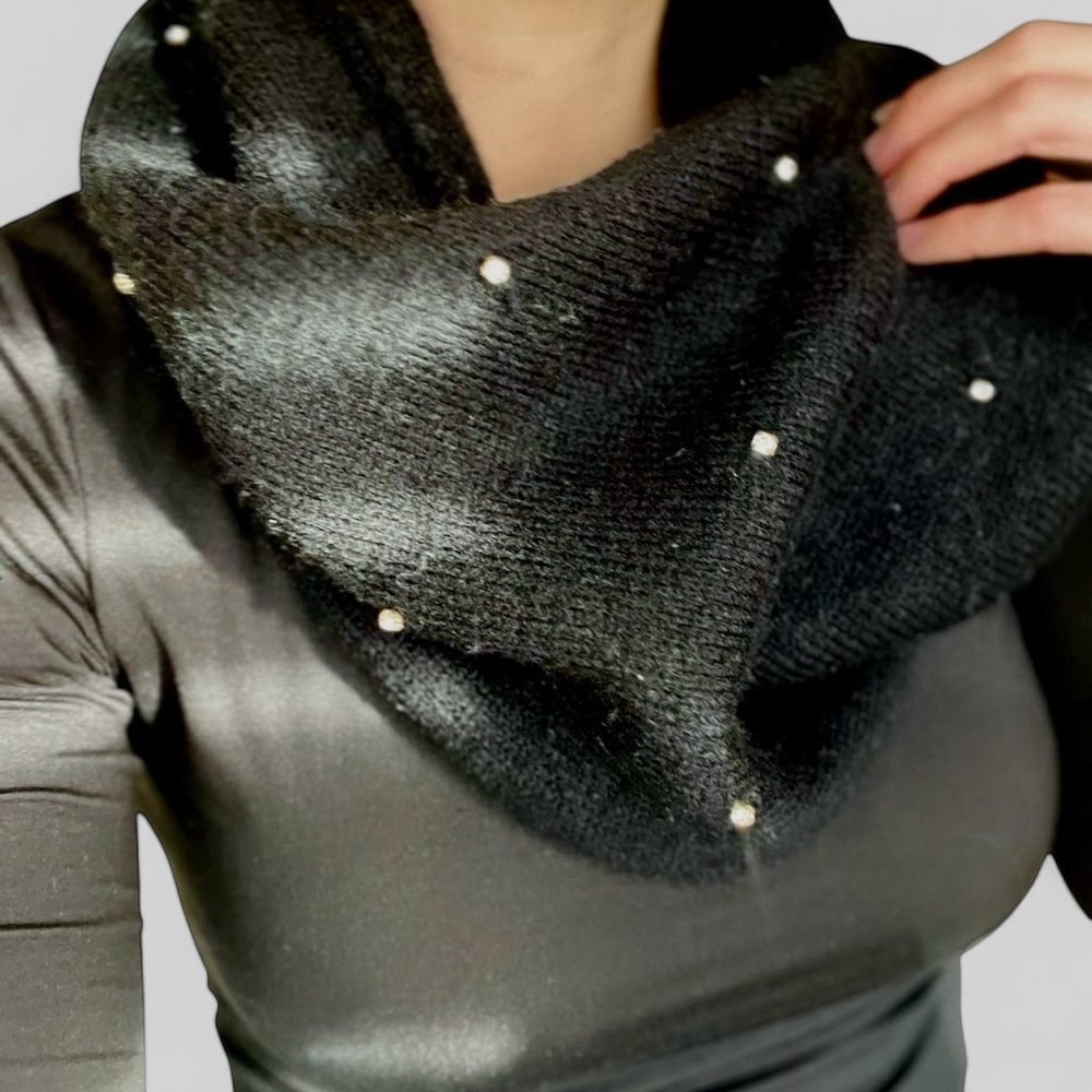 BEBE rhinestone scarf